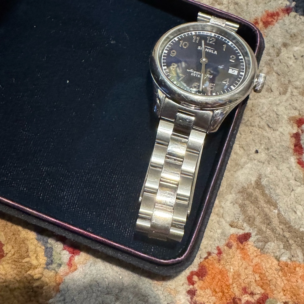 Shinola Aragonite 705 Detroit Watch Limited Japan Silver Tone Womens - Picture 5 of 9